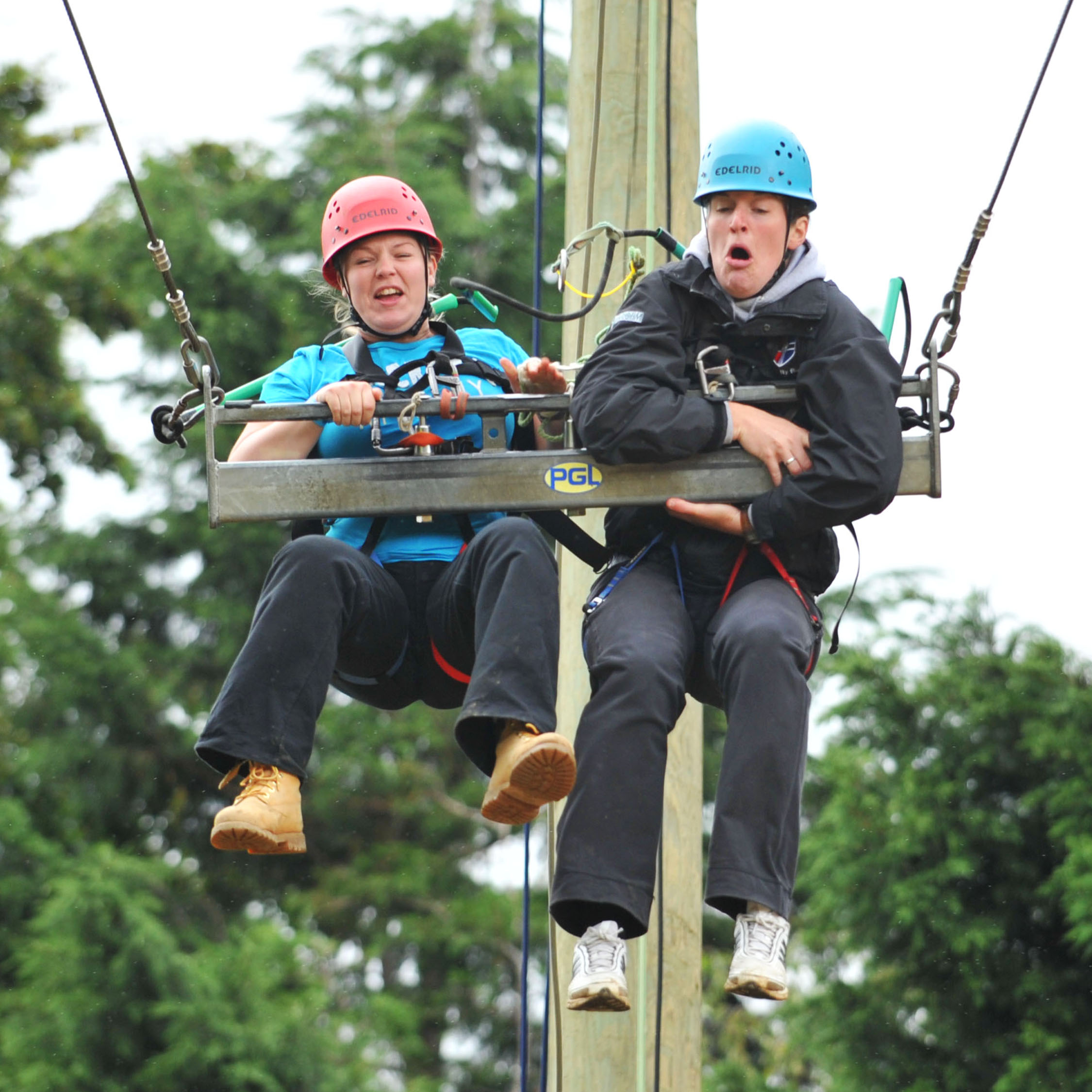 Teachers on the Giant Swing at PGL